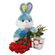 red roses with plush toy and chocolates. Lvov